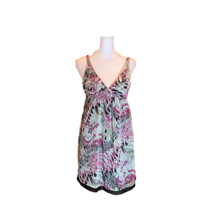 JOHNNY MARTIN Adorable Pink, Gray, & Black Print Sundress Size XS (1)